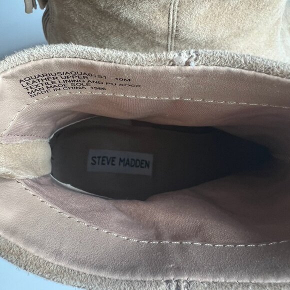 Steve Madden Suede Aquarius Booties with Pearl Stud Trim - Picture 6 of 9